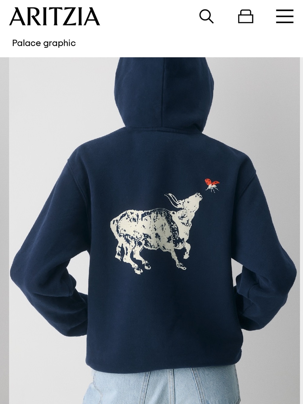 Aritzia Navy Hoodie x Seafood Palace